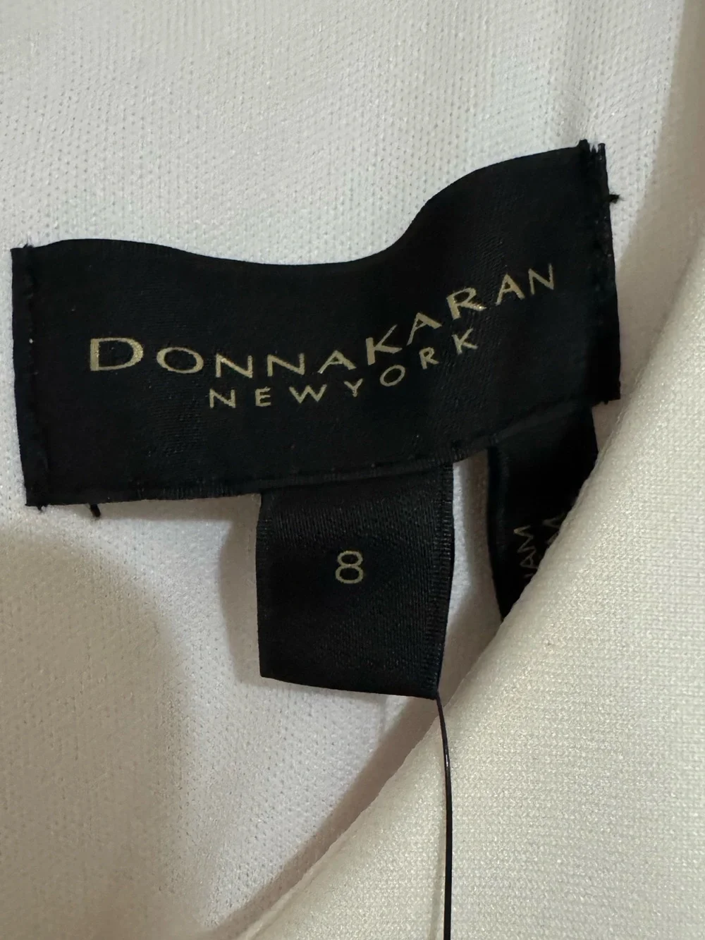 Donna Karan  White Sheath Dress with Blue Watercolor Print size 8 - Picture 4 of 6